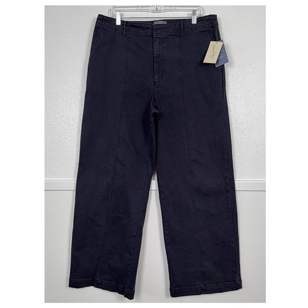 Universal Thread NWT 14 Navy Wide Leg Cropped Pants High Rise Stretch